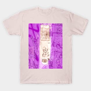 Purple Street Art Graffiti Tag Stickers NYC T-Shirt